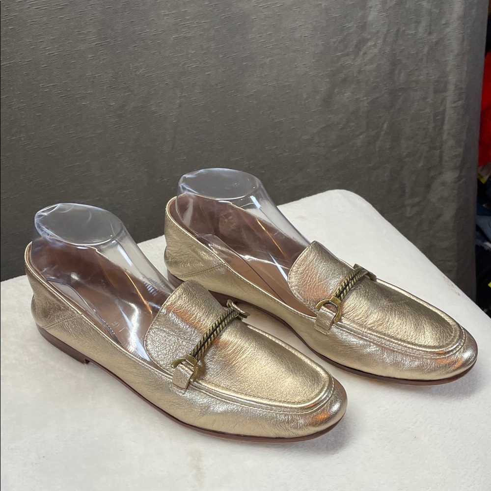 Patricia Nash Shimmering Gold Loafers